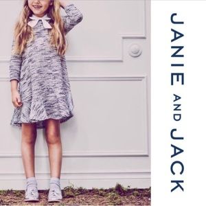 Janie & Jack Bouclé Dress 5 Black Off White